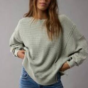 American Eagle Big Hug Waffle Sweatshirt NWOT